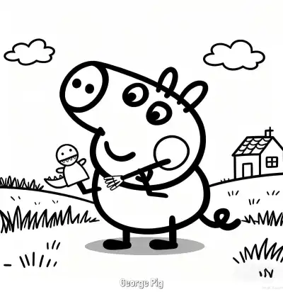 Free printable George Pig  Coloring Page - Free Printable Peppa Pig PDFS Coloring Sheets coloring page
