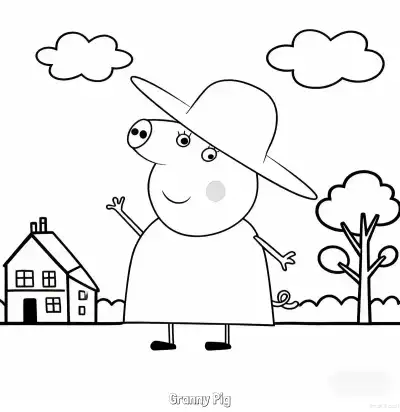 Free printable Granny Pig  Coloring Page - Free Printable Peppa Pig PDFS Coloring Sheets coloring page