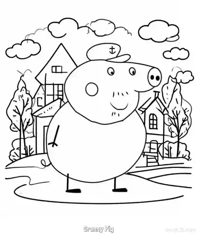 Free printable Granny Pig 2 Coloring Page - Free Printable Peppa Pig PDFS Coloring Sheets coloring page