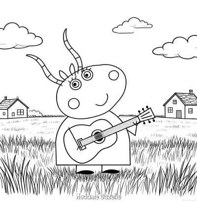 Free printable Madame Gazelle  Coloring Page - Free Printable Peppa Pig PDFS Coloring Sheets coloring page