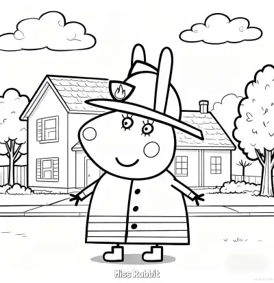 Free printable Miss Rabbit  Coloring Page - Free Printable Peppa Pig PDFS Coloring Sheets coloring page