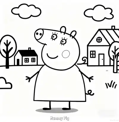Free printable Mummy Pig  Coloring Page - Free Printable Peppa Pig PDFS Coloring Sheets coloring page