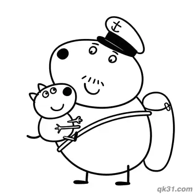 Free printable Daddy Dog Holding Danny Dog Captain Coloring Page coloring page