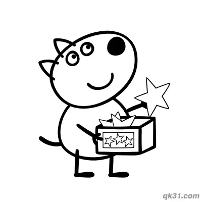 Free printable Danny Dog Holding a Star Gift Coloring Page coloring page