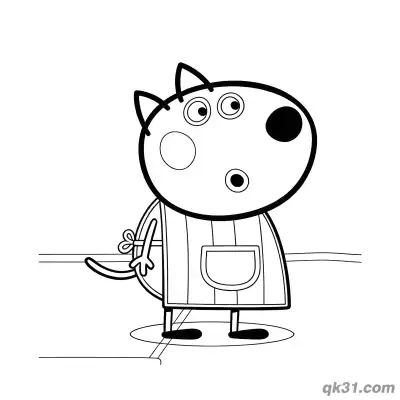 Free printable Surprised Danny Dog in an Apron Coloring Page coloring page