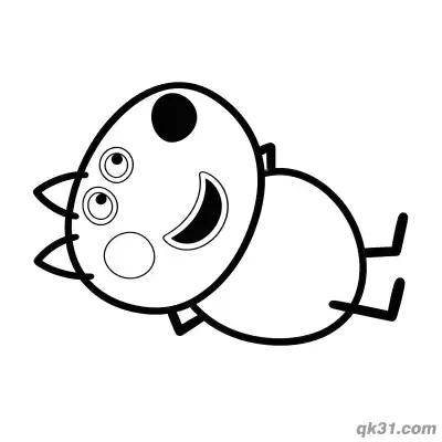 Free printable Danny Dog Lying Down Playing Coloring Page coloring page