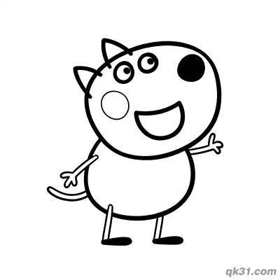 Free printable Smiling Danny Dog Waving Coloring Page coloring page