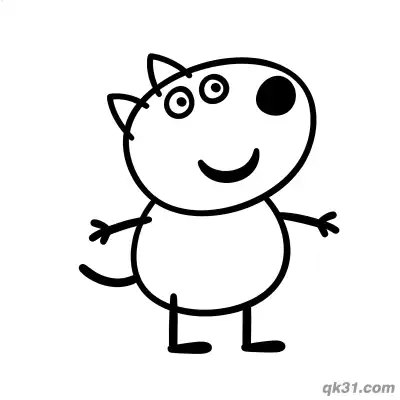 Free printable Danny Dog Standing and Waving Coloring Page coloring page