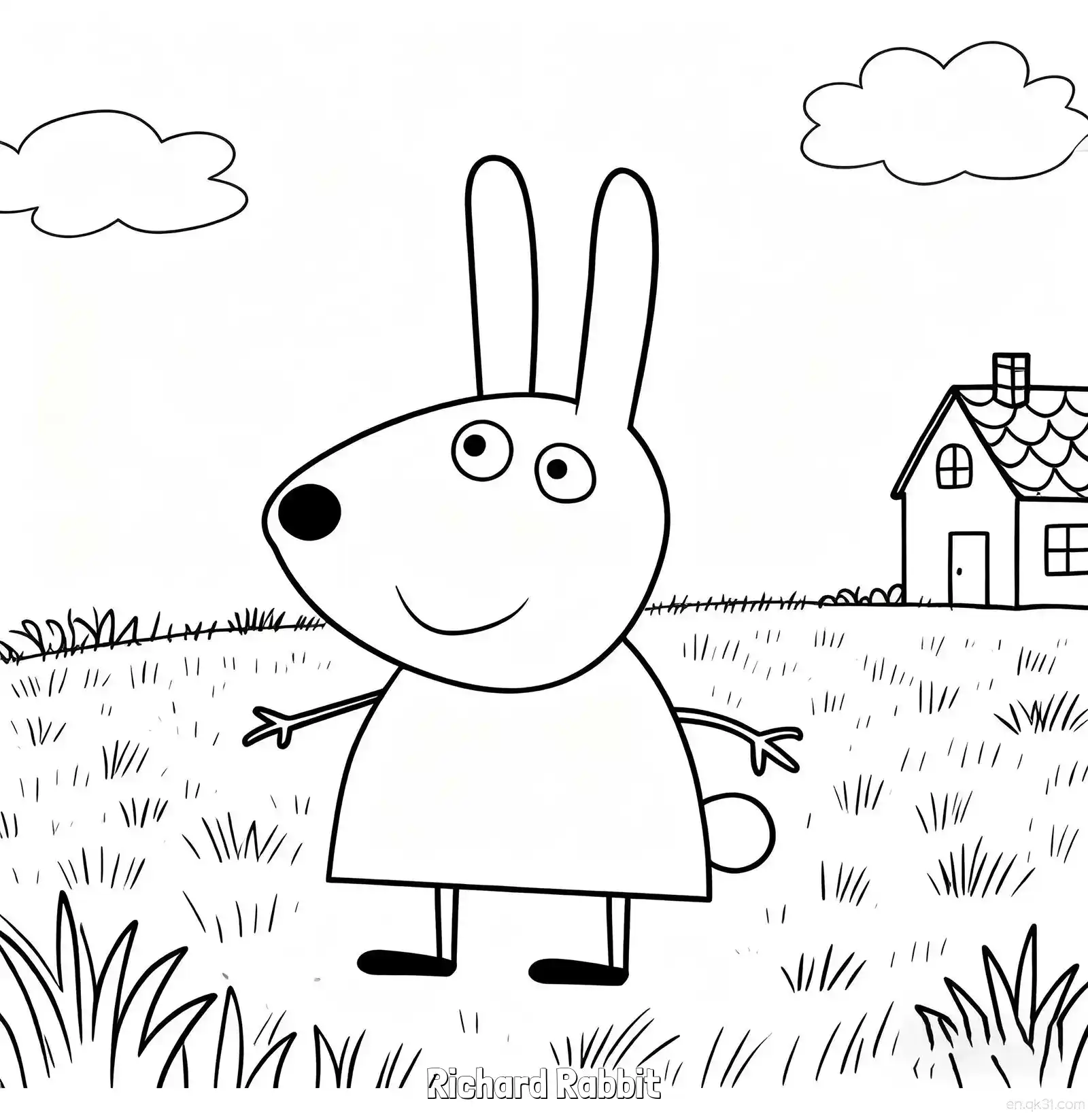 Richard Rabbit  Coloring Page - Free Printable Peppa Pig PDF Coloring Sheets – Free Printable Coloring Page for Kids and Adults