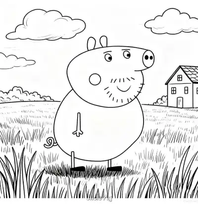 Free printable Uncle Pig  Coloring Page - Free Printable Peppa Pig PDFS Coloring Sheets coloring page