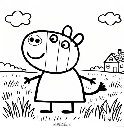 Free printable Zoe Zebra  Coloring Page - Free Printable Peppa Pig PDFS Coloring Sheets coloring page