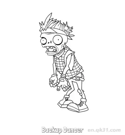 Free printable Backup Dancer  Coloring Page - Free Printable Plants vs Zombies PDFS Coloring Sheets coloring page