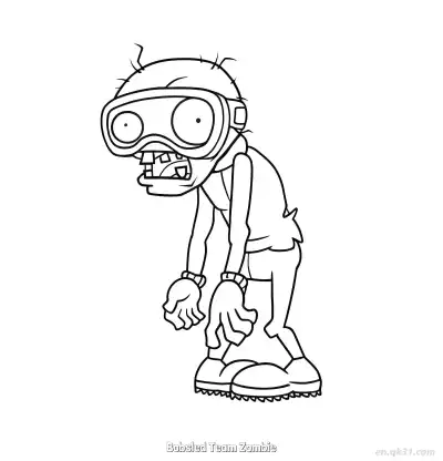 Free printable Bobsled Team Zombie  Coloring Page - Free Printable Plants vs Zombies PDFS Coloring Sheets coloring page