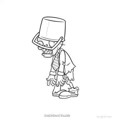 Free printable Buckethead Zombie 2 Coloring Page - Free Printable Plants vs Zombies PDFS Coloring Sheets coloring page