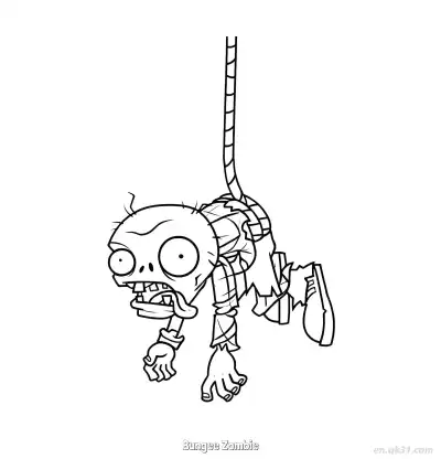 Free printable Bungee Zombie  Coloring Page - Free Printable Plants vs Zombies PDFS Coloring Sheets coloring page