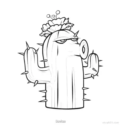Free printable Cactus  Coloring Page - Free Printable Plants vs Zombies PDFS Coloring Sheets coloring page