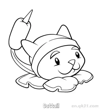 Free printable Cattail  Coloring Page - Free Printable Plants vs Zombies PDFS Coloring Sheets coloring page
