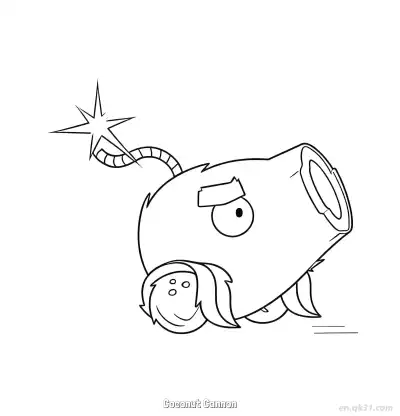 Free printable Coconut Cannon  Coloring Page - Free Printable Plants vs Zombies PDFS Coloring Sheets coloring page
