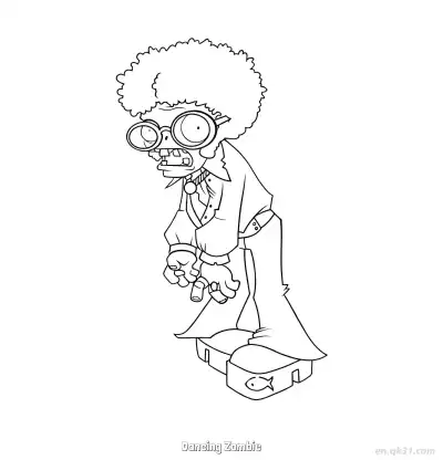 Free printable Dancing Zombie  Coloring Page - Free Printable Plants vs Zombies PDFS Coloring Sheets coloring page