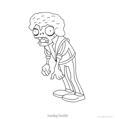 Free printable Dancing Zombie 2 Coloring Page - Free Printable Plants vs Zombies PDFS Coloring Sheets coloring page