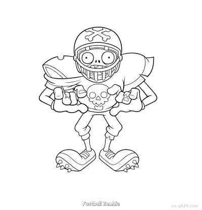 Free printable Football Zombie 2 Coloring Page - Free Printable Plants vs Zombies PDFS Coloring Sheets coloring page