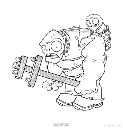 Free printable Gargantuar  Coloring Page - Free Printable Plants vs Zombies PDFS Coloring Sheets coloring page