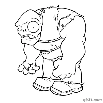 Free printable Gargantuar Solo Pose Plants vs Zombies Coloring Page coloring page