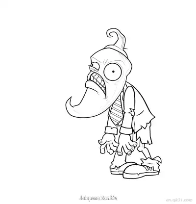 Free printable Jalapeno Zombie  Coloring Page - Free Printable Plants vs Zombies PDFS Coloring Sheets coloring page