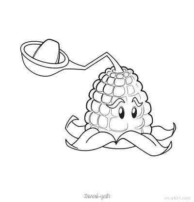 Free printable Kernel-pult  Coloring Page - Free Printable Plants vs Zombies PDFS Coloring Sheets coloring page