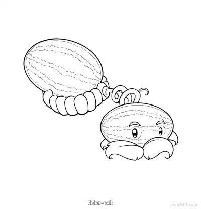 Free printable Melon-pult  Coloring Page - Free Printable Plants vs Zombies PDFS Coloring Sheets coloring page