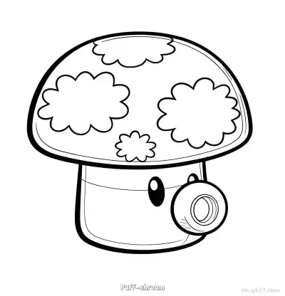 Free printable Puff-shroom  Coloring Page - Free Printable Plants vs Zombies PDFS Coloring Sheets coloring page