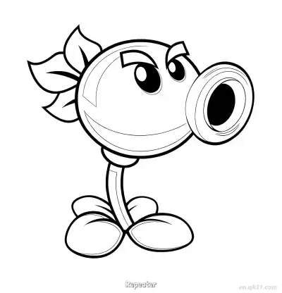 Free printable Repeater  Coloring Page - Free Printable Plants vs Zombies PDFS Coloring Sheets coloring page