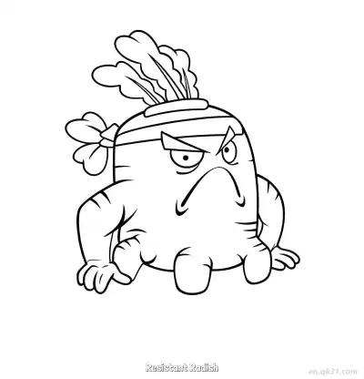 Free printable Resistant Radish  Coloring Page - Free Printable Plants vs Zombies PDFS Coloring Sheets coloring page