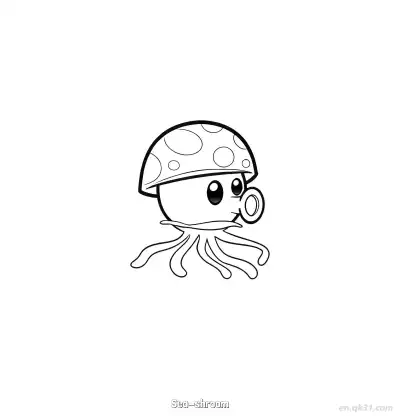 Free printable Sea-shroom  Coloring Page - Free Printable Plants vs Zombies PDFS Coloring Sheets coloring page