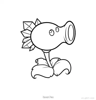 Free printable Snow Pea  Coloring Page - Free Printable Plants vs Zombies PDFS Coloring Sheets coloring page