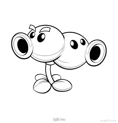 Free printable Split Pea  Coloring Page - Free Printable Plants vs Zombies PDFS Coloring Sheets coloring page