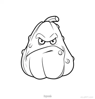 Free printable Squash  Coloring Page - Free Printable Plants vs Zombies PDFS Coloring Sheets coloring page