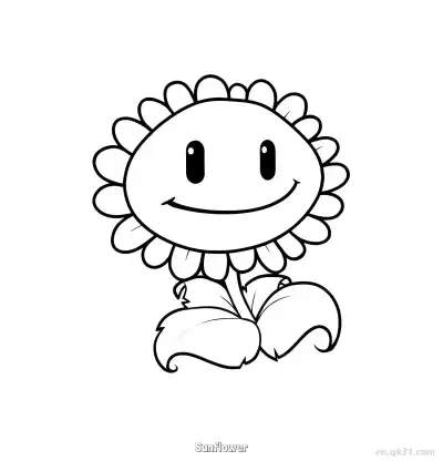 Free printable Sunflower  Coloring Page - Free Printable Plants vs Zombies PDFS Coloring Sheets coloring page