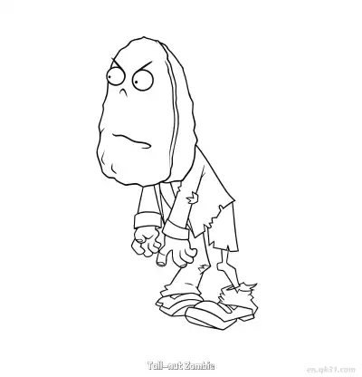 Free printable Tall-nut Zombie  Coloring Page - Free Printable Plants vs Zombies PDFS Coloring Sheets coloring page
