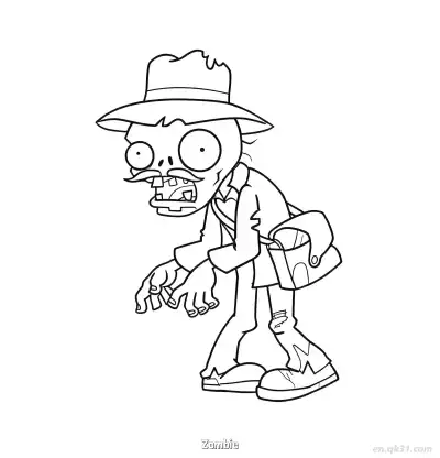 Free printable Zombie 1 Coloring Page - Free Printable Plants vs Zombies PDFS Coloring Sheets coloring page