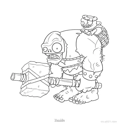 Free printable Zombie 11 Coloring Page - Free Printable Plants vs Zombies PDFS Coloring Sheets coloring page