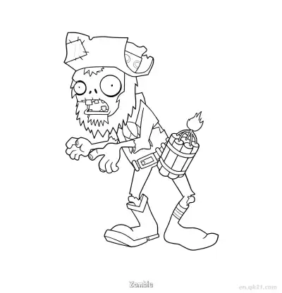 Free printable Zombie 12 Coloring Page - Free Printable Plants vs Zombies PDFS Coloring Sheets coloring page