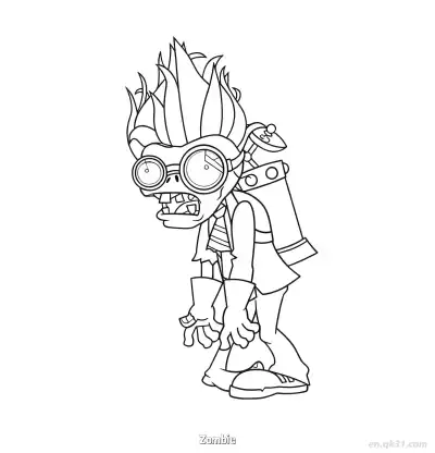 Free printable Zombie 19 Coloring Page - Free Printable Plants vs Zombies PDFS Coloring Sheets coloring page