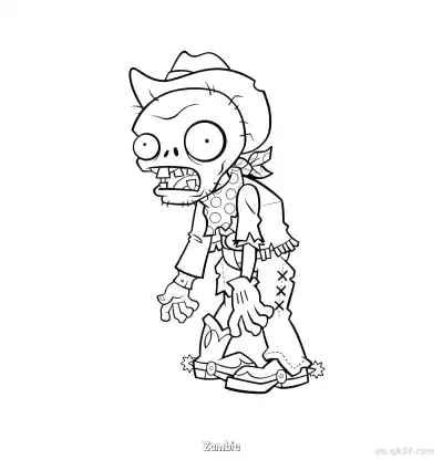 Free printable Zombie 4 Coloring Page - Free Printable Plants vs Zombies PDFS Coloring Sheets coloring page