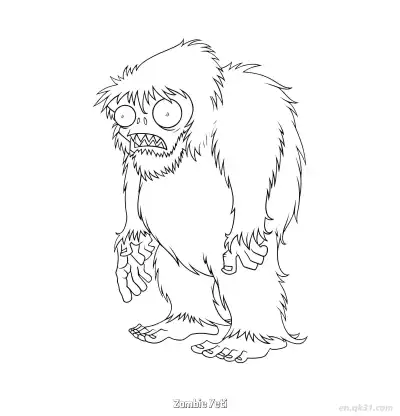Free printable Zombie Yeti  Coloring Page - Free Printable Plants vs Zombies PDFS Coloring Sheets coloring page