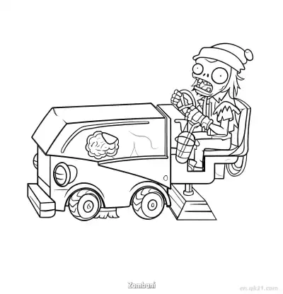 Free printable Zomboni  Coloring Page - Free Printable Plants vs Zombies PDFS Coloring Sheets coloring page