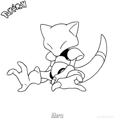 Free printable Abra Coloring Page - Free Printable Pokemon Coloring Sheets coloring page
