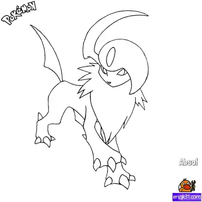 Free printable Absol Coloring Page - Free Printable Pokemon Coloring Sheets coloring page