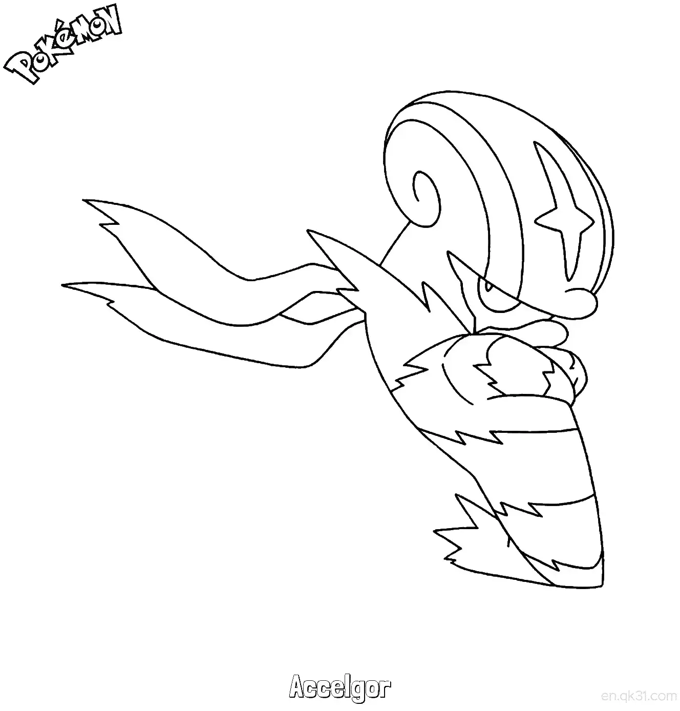 Accelgor Coloring Page - Free Printable Pokemon Coloring Sheets – Free Printable Coloring Page for Kids and Adults