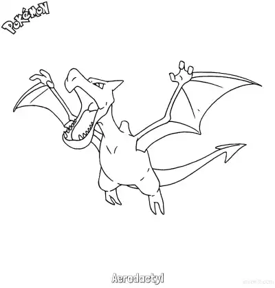 Free printable Aerodactyl Coloring Page - Free Printable Pokemon Coloring Sheets coloring page
